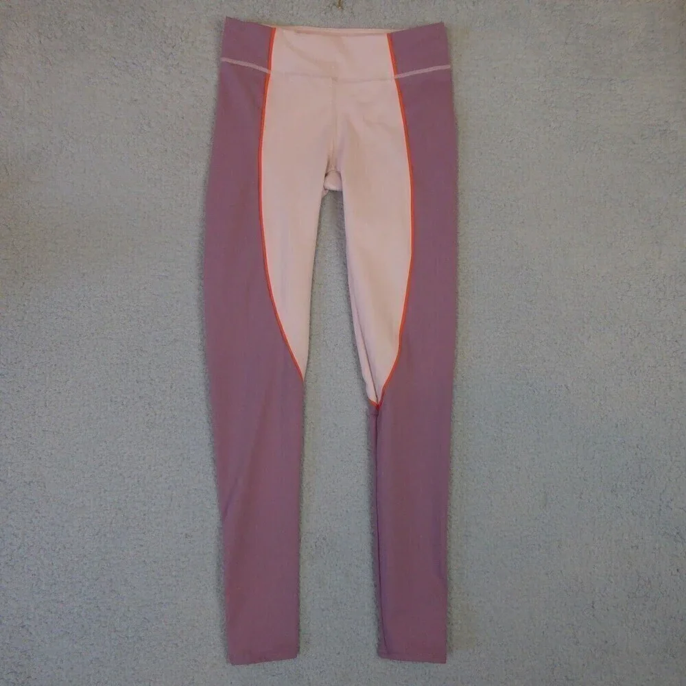 Fabletics Leggings Women's Small Purple Pink The Jessica High Waist Color Block